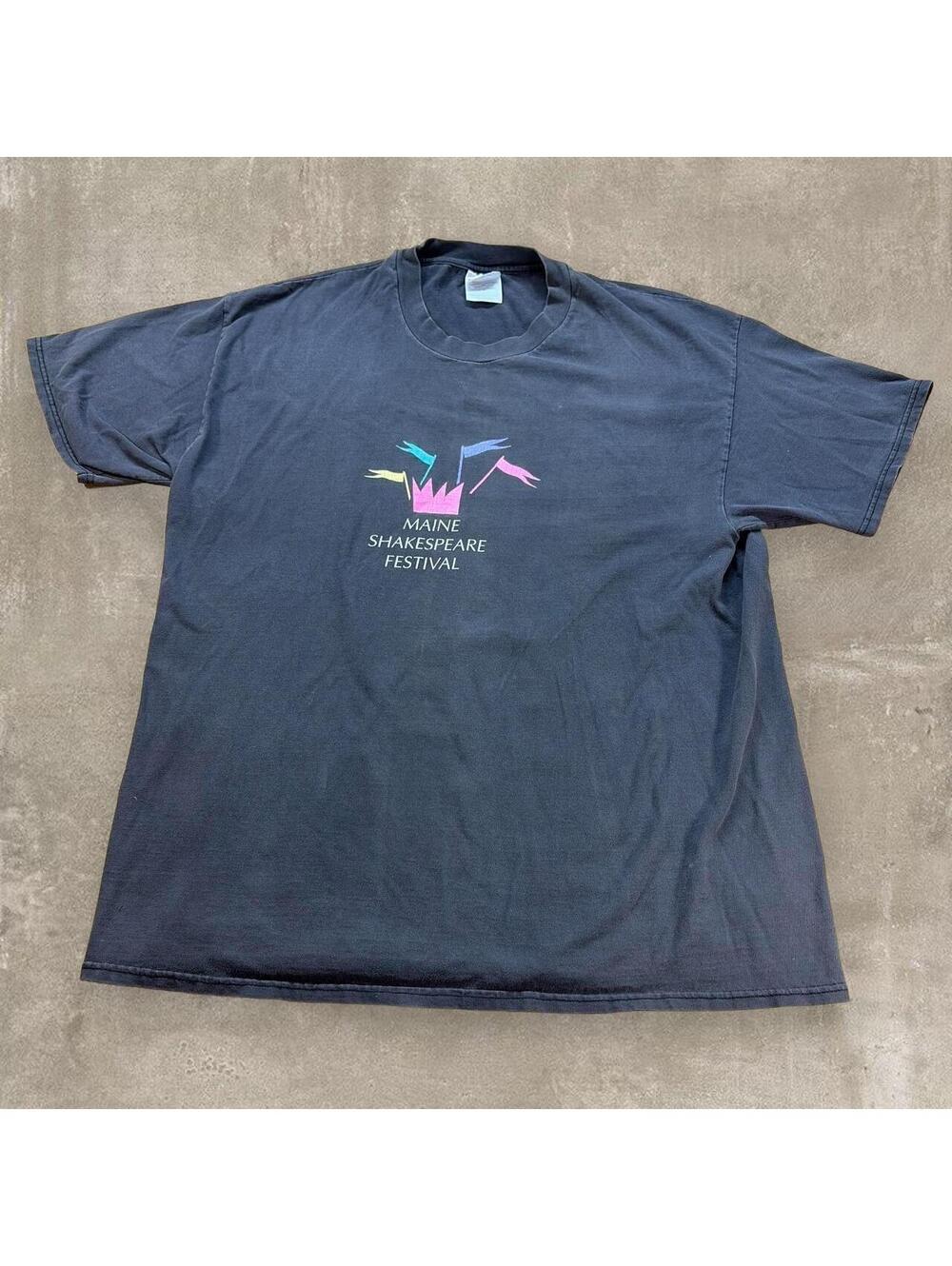 Y2K Maine Shakespeare Festival T Shirt Black XL Hanes Beefy